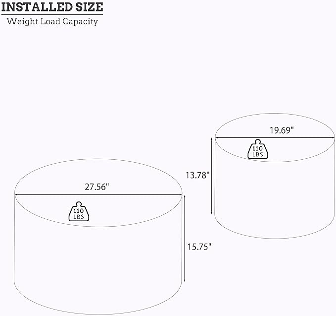 Nesting Coffee Table Set of 2 with Storage,Modern Round Burl Wood Veneer Circle Accent Side Tables for Living Room,Small Space,Bedroom,Balcony,Office,Brown(27.56"+19.69")