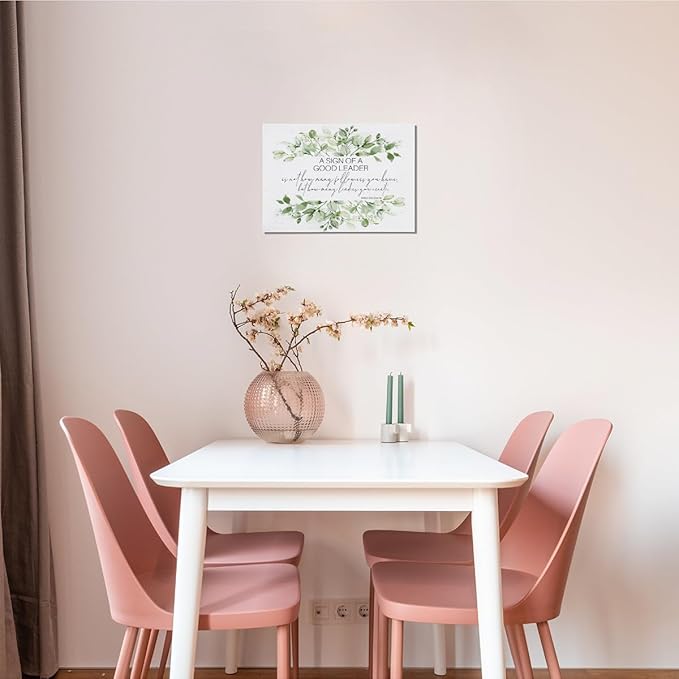 BIWSHA Inspirational Wall Art,Motivational a Sign of a Good Leader Wall Print,Mahatma Gandhi Quotes Canvas Wall Art,Leadership Gifts Wall Decor for Home Living Room 14x11 Inch