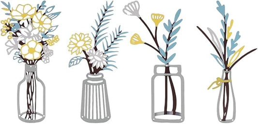 zituzitp 4 Pieces Metal Flower Wall Decor, Wall Art for Bathroom Living Room Kitchen Bedroom Dining Room Rustic Farmhouse Boho Wall Decor Houseworming Gift