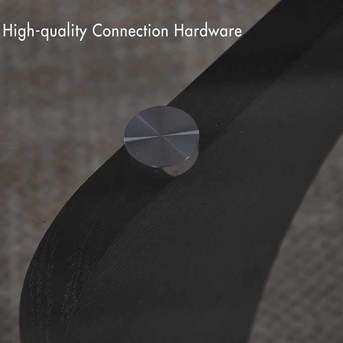 Black Glass Coffee Table, 44.5" Triangle Center Table with Wood Base Abstract Contemporary Coffee Table for Living Room Office Patio, Grey