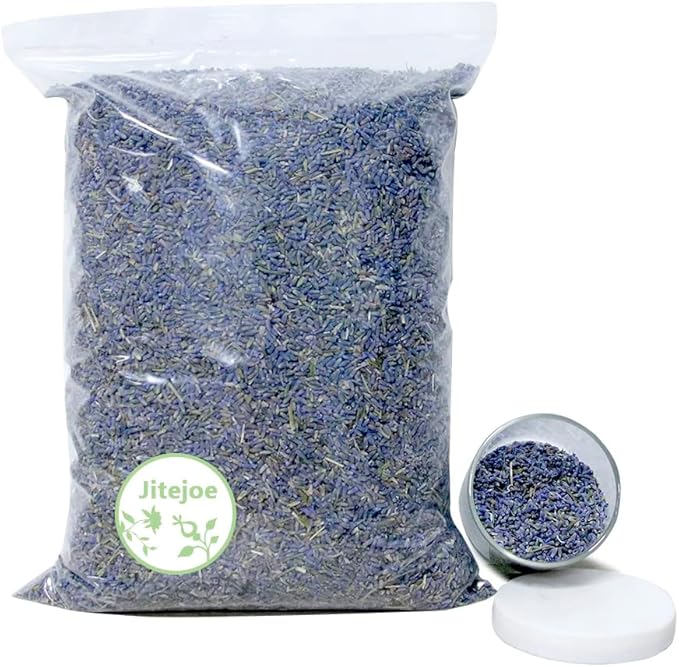 Dried Lavender Flowers, Natural Dried Lavender Buds, Fragrant Dried Lavender Bulk for Drawers and Closets, Wholesale Dried Flowers for Soap, Candle, Sachets, DIY (1 Pound)