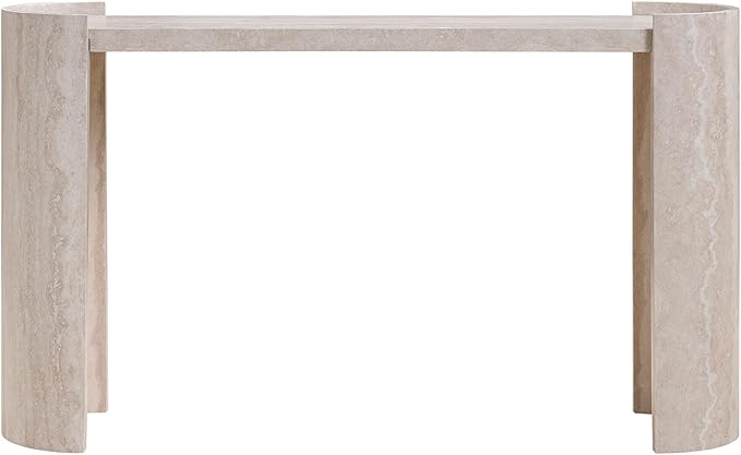 53.15" Faux Marble Pattern Entryway Table - Modern Narrow Console Table for Living Room and Hallway,Beige