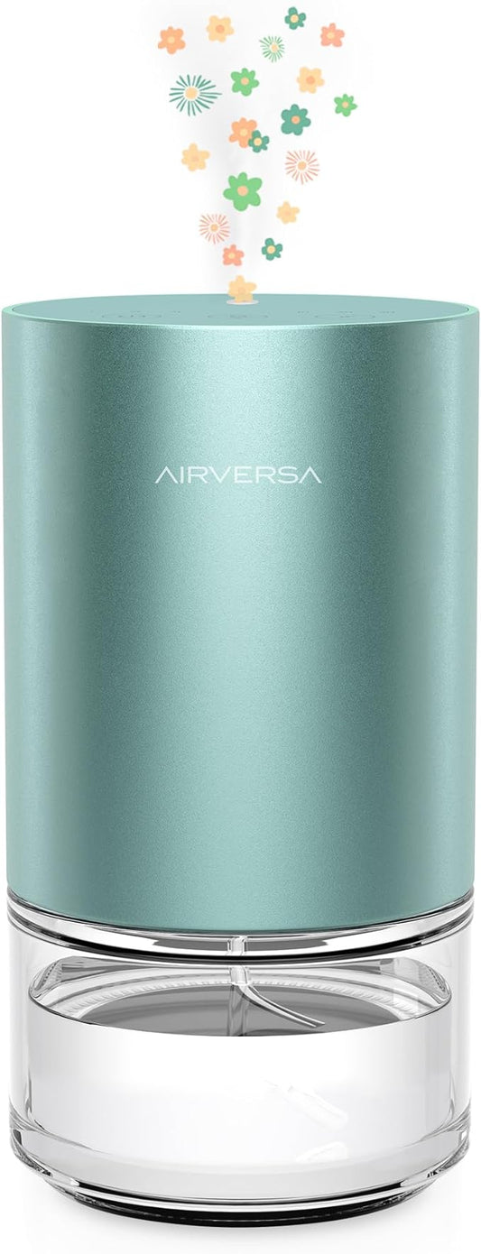 Airversa Essential Oil Diffuser Waterless Aromatherapy Diffusers for Home Large Room, Bedroom, Car, Office, Desk, Battery Operated, Small Diffuser for Pure Scent, 100mL Capacity, AN9 (Mint)