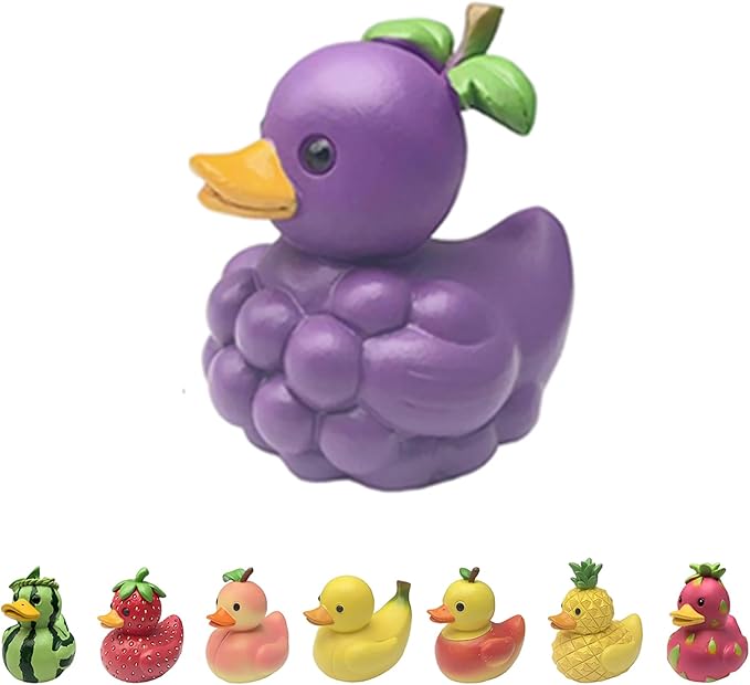 Whimsical Resin Shelf Sitter - 3 Inch Mini Decorative Sculpture for Office Desk Kitchen Living Room School - Creative Tabletop Ornament Gift with Exquisite Detailing (Grapes)