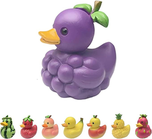 Whimsical Resin Shelf Sitter - 3 Inch Mini Decorative Sculpture for Office Desk Kitchen Living Room School - Creative Tabletop Ornament Gift with Exquisite Detailing (Grapes)