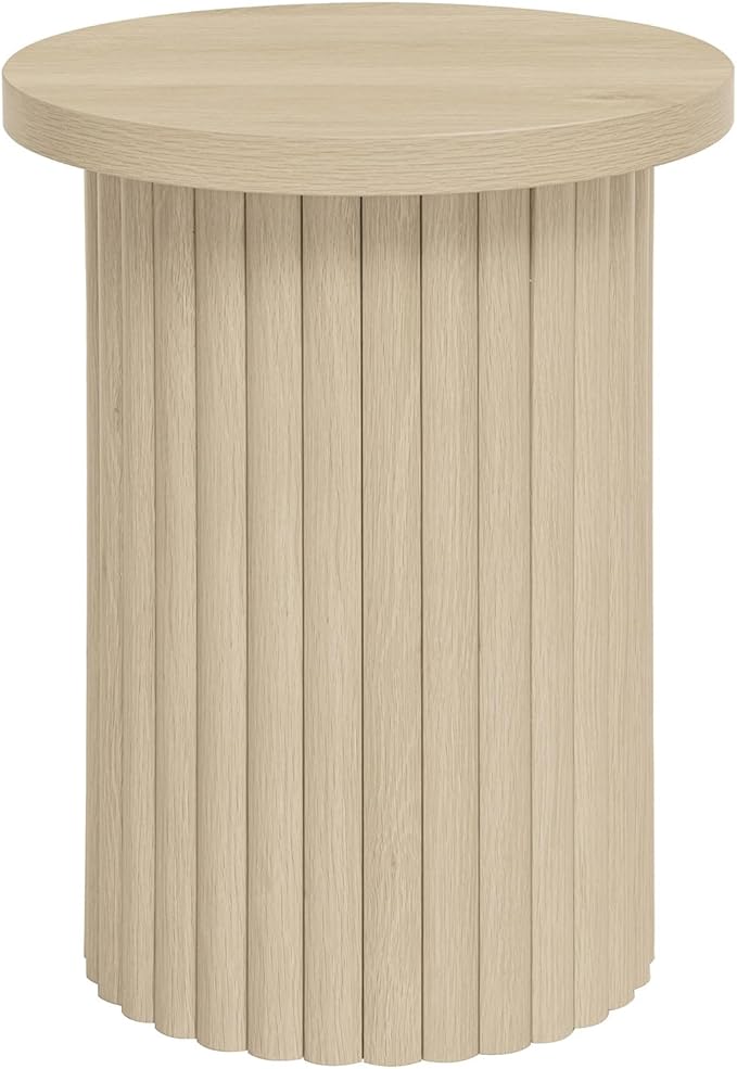 Nesting Coffee Table Set of 2, Modern Round Wooden Circle Accent Coffee Tables for Small Spaces Living Room Bedroom Balcony Office Drum Side Table