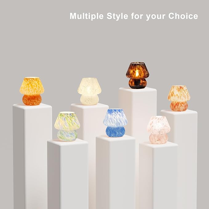 Mushroom Lamp Small Lamp Table Lamp for Bedroom, Desk Bedside Lamps for Living Room,Mushroom Decor Cute Mini Modern Mid Century Lamps for Night Stands,Aesthetic Home Living Room Decor(Black)