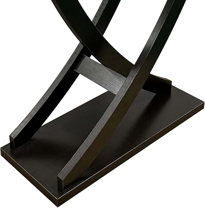 31" Small Console Table, Rustic Entryway Table with Curved Intersecting Legs, Wood Narrow Accent Sofa Table for Hallway, Entrance, Living Room, Small Space, Espresso