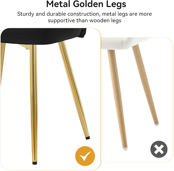 Velvet Vanity Chair, Modern Makeup Chair with Back Golden Legs, Small Cute Accent Chair for Vanity, Living Room, Bedroom, Beige, Black