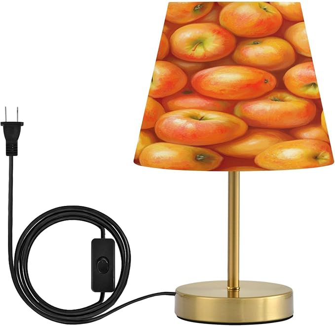 Apple Light Yellow Table Lamp LED Desk Lamp for Bedroom Nightstand Living Room Office Home Decor, 5.9x11.4 inches
