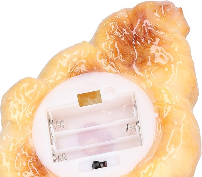Agatige LED Night Light, Simulation Bread Battery Bedside Decoration Croissant Lamp for Home Bedroom Office(Croissant)