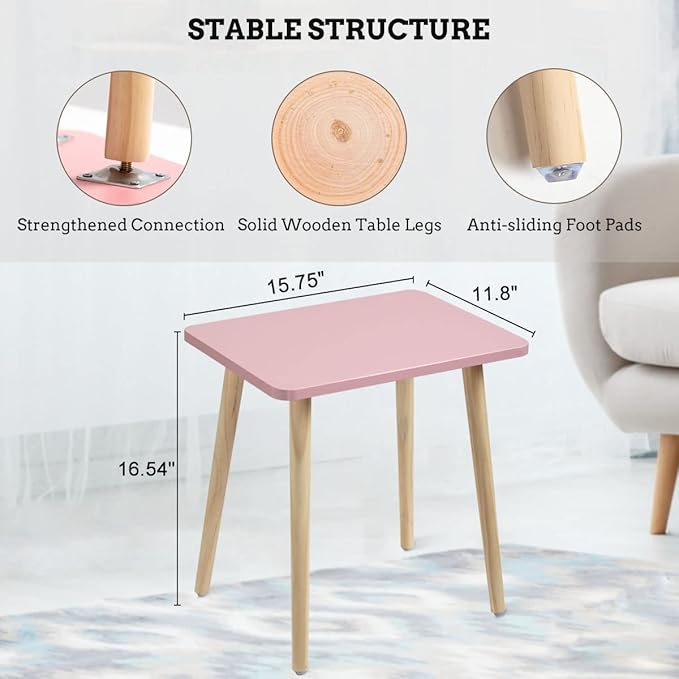 FORAOFUR Side Table, Small End Table Accent Table Living Room Bedroom Balcony Office, Modern Side Table Bedside Table Home Decor, Easy Assembly