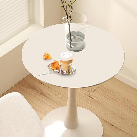 White Round Dining Table, Small Circle Dining Table for 2 Person, Modern 27.5" Tulip Table Kitchen Dinner Small Social Coffee Tables for Dining Room, Living Room, Restaurant, Cafe, Break Room or Lobby