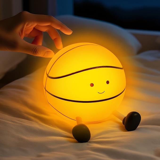 QANYI Sport Fans Basketball Lamp, LED Sports Light Rechargeable for Boys Room Bedroom Decor, Light Up Basketball Decoration Christmas Gift Ideas for Girls Children Teens Kids 8-12 Boys