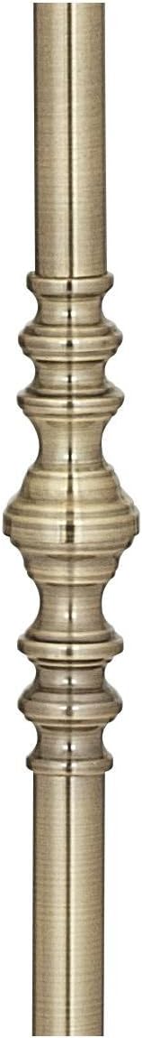 Regency Hill Montebello Traditional Adjustable Swing Arm Floor Lamp Standing 60" Tall Antique Brass Metal Column Golden Tan Bell Shade for Living Room Reading House Family Bedroom Home