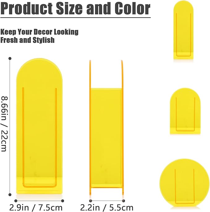 Yellow Acrylic Vase Arched for Modern Aesthetic Room Decor, Mustard Yellow Acrylic Decorative Centerpiece for Home or Wedding Office