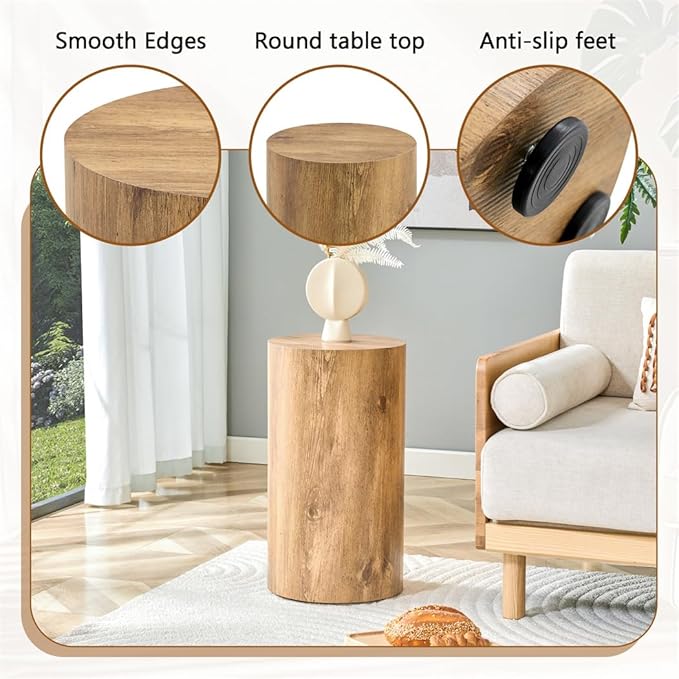 End Table Set of 2, Modern Round Side Table Sofa Couch Tables, Living Room Tables, Bedside Table Nightstand for Small Spaces, Bedroom