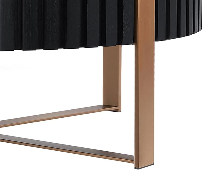 Black Round Coffee Table for Living Room, 31.5" Modern Handcraft Drum Coffee Table, Circle Wood Side Table End Table Accent Center Table, Small Coffee Table with Sturdy Pedestal, Black