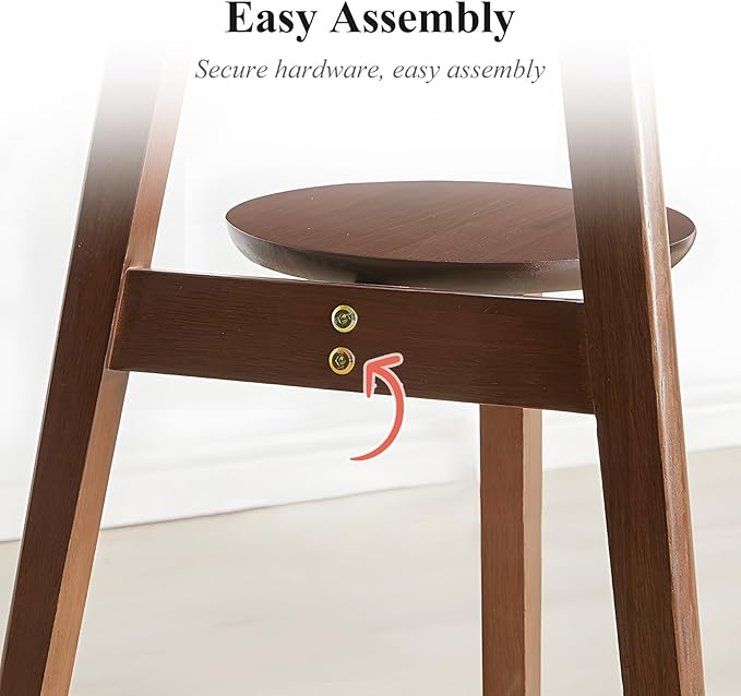 Side Table, 2-Tier Round End Tables Living Room, Mid Century Modern Side Table, Round Nightstand, Oak Accent Table, Small Round Coffee Table, 16.54" Dia.x 23.62" H(Walnut)