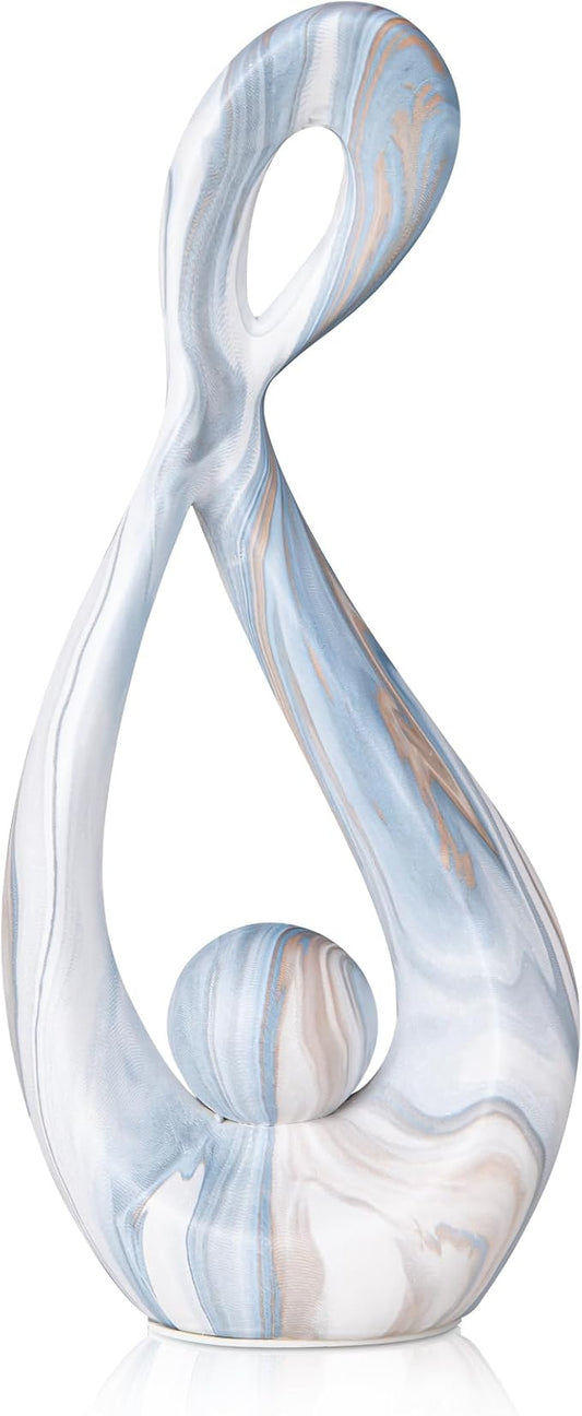 Blue Table Sculptures Home Decor, Living Room Decor Accents, Ceramic Statue Abstract Art Sculpture Table Centerpieces, Modern Shelf Decoration Entryway Table Decor