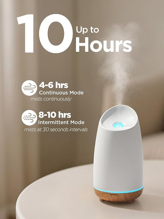 InnoGear 150ml Ceramic Oil Diffuser, Handcrafted Stone Essential Oil Diffuser Aromatherapy Diffusers Ultrasonic Cool Mist Humidifier Vaporizor 2 Mist Modes for Room Home, White Slope Cut Ceramic
