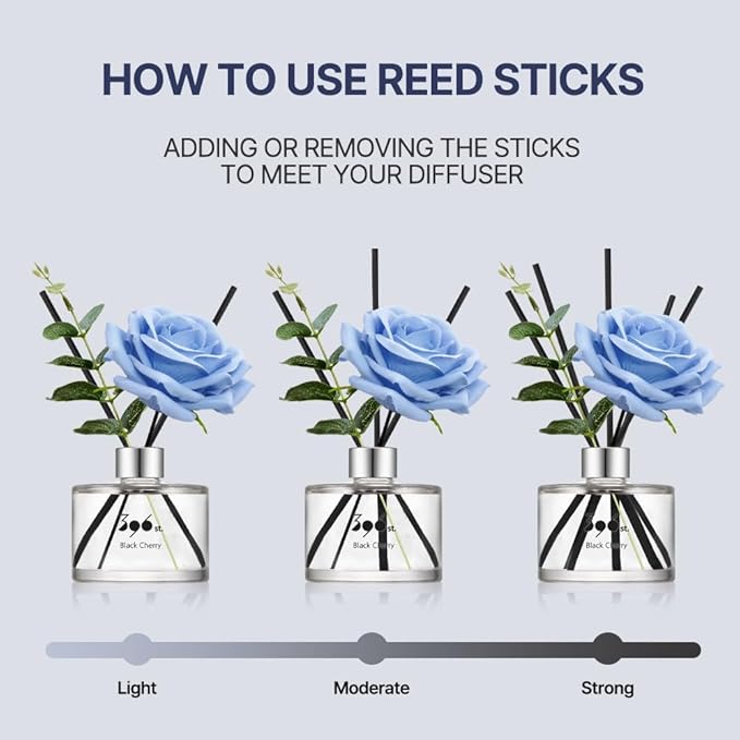 396 st. Rose Flower Reed Diffuser, Vanilla Lavender, 200ml(6.7oz) / Reed Diffuser Sets, Home Fragrance, Scented Oils, Home & Bathroom Décor