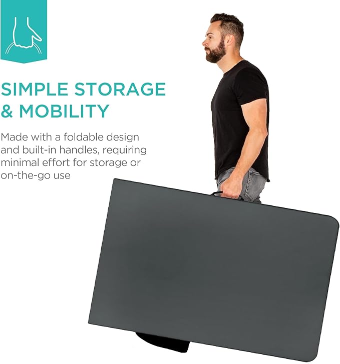 Best Choice Products 8ft Plastic Folding Table, Indoor Outdoor Heavy Duty Portable w/Handle, Lock for Picnic, Party, Pong, Camping - Dark Gray