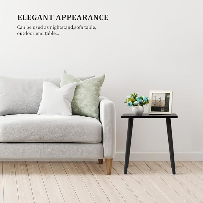 FORAOFUR Black End Tables Set of 2, Modern Boho End Table for Living Room Bedroom, Small Side Table for Small Spaces with Stable Structure, Easy Assembly