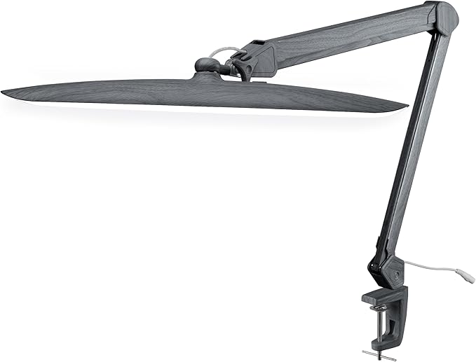 Neatfi XL 2,200 Lumens LED Task Lamp, 24W Super Bright Desk Lamp, 117 Pcs SMD LED, 4 Level Brightness, Dimmable, Task Light for Home, Office, Workbench (Non-CCT, Gray Wood)