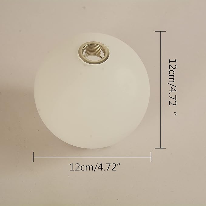 Lighting Glass Shade for Modern Pendant Light Wall Lamp Globe Shape White Frosted Diameter 4.72"