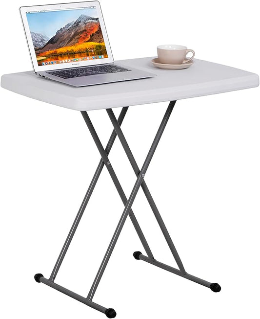 ZenStyle 3 ft Adjustable Folding Table, Indoor Outdoor Portable Plastic Dining Card Table Utility Table for Camping Dining Event Party, White (Rectangular, 30"x20")