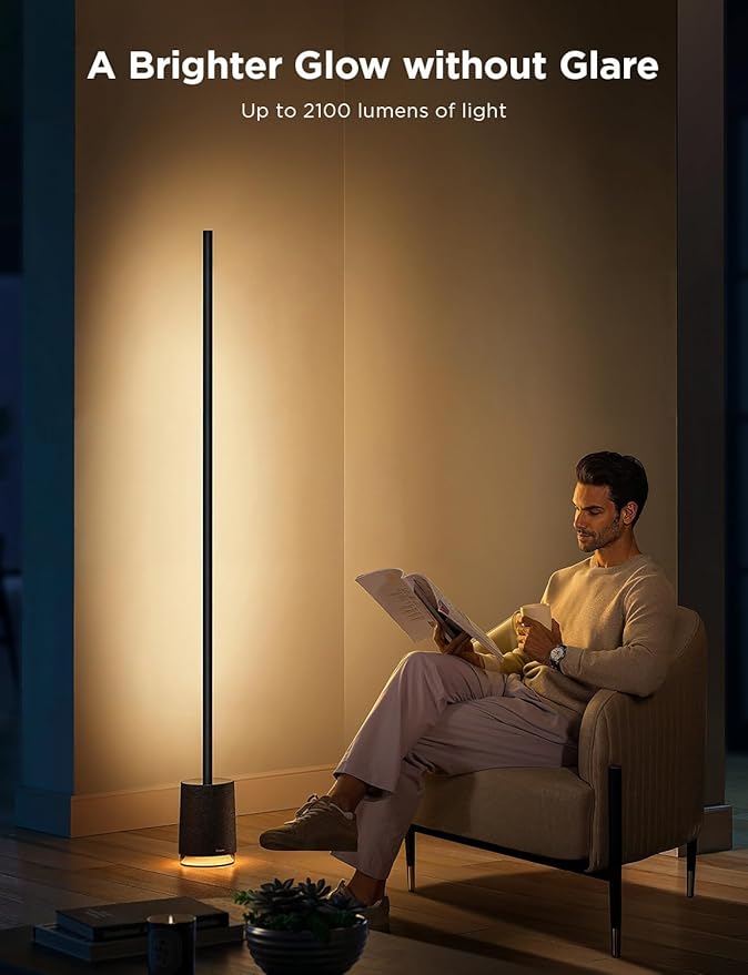 Govee Floor Lamp Pro, RGBICWW LED Lamp with Bluetooth Speaker and White Noise, 2100 Lumens Standing Lamp, Works with Matter, 16 Million Colors, Music Sync, Floor Lamp for Bedroom, Living Room