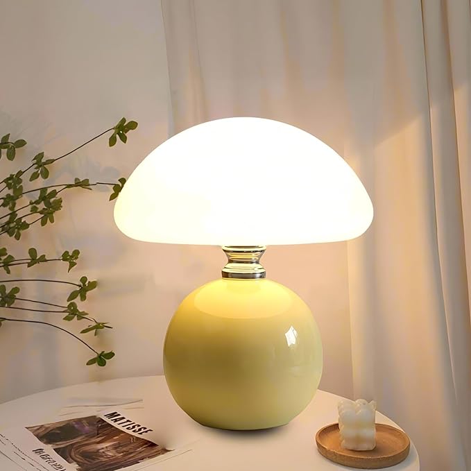 Mushroom Lamp for Bedroom Living Room,Mushroom Table Lamps for Bedside Night Stands,3 Color Temperature Desk Small Table Lamp,Cute Mini Modern Night Light Lamp,Unique Home Decoration