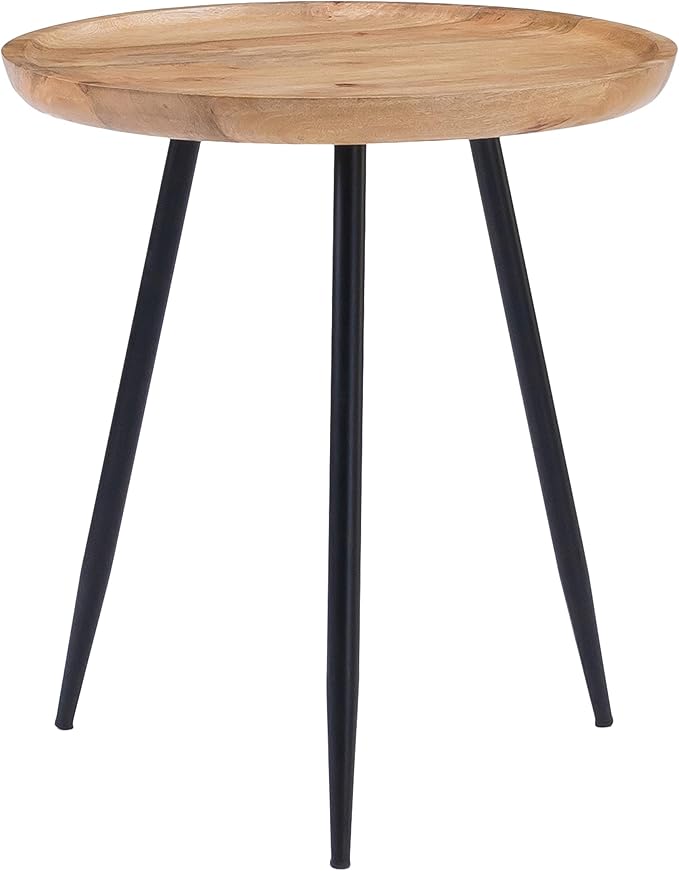 MH London Side Table - Dilan Tri Pin Small Table. Exclusively Designed Hand-Crafted Small Nightstand. Solid Wood Round End Table. Contemporary Accent Table for Bedrooms, Living Rooms and Home Office