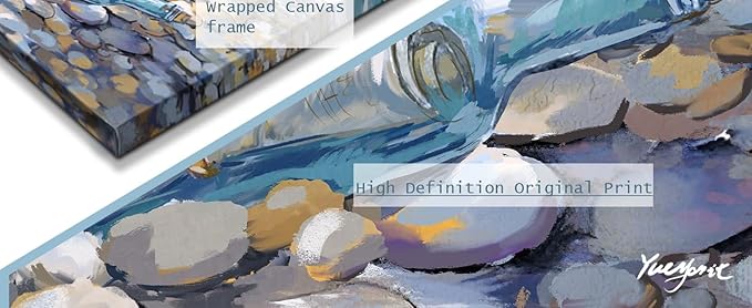 YUEYARIT Bathroom Decor pelican Wall Art Ocean Theme Blue sea Picture Canvas Print Modern Coastal Artwork Framed Hanging Dining Office Living Room