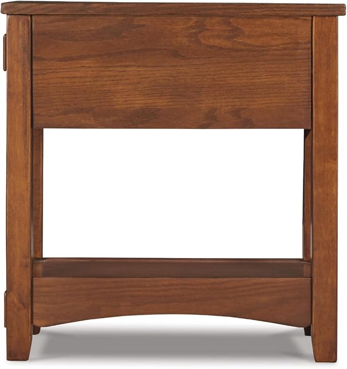 Signature Design by Ashley Breegin New Traditional Wooden Chair Side End Table with 1 Drawer and 1 Fixed Shelf, Brown