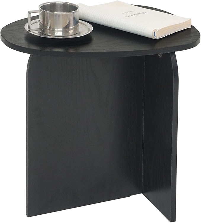 AWASEN Black Side Table, Small Triangle End Table Living Room, Modern Accent Table with Unique Tabletop, Mini Bedside Table for Small Spaces, Black
