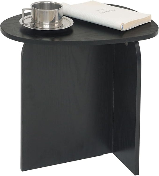 AWASEN Black Side Table, Small Triangle End Table Living Room, Modern Accent Table with Unique Tabletop, Mini Bedside Table for Small Spaces, Black
