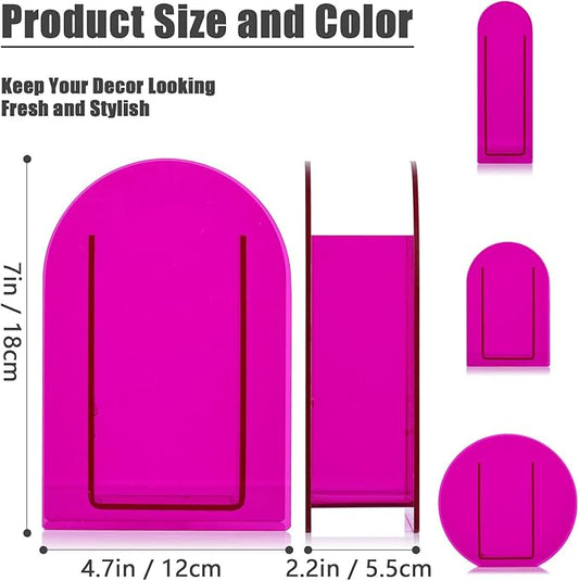 Purple Acrylic Vase Arched for Modern Aesthetic Room Decor, Hot Pink Acrylic Vase Decorative Centerpiece for Home or Wedding Office