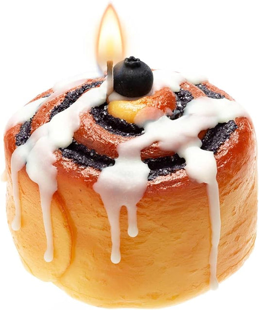 Cinnamon Roll Candle – Cinnamon Scented Fall Candle, Realistic Food Shaped Soy Wax for Home Decor, Holiday Gifts for Women & Men