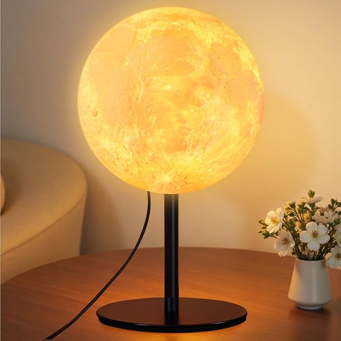 Moon Lamp Christmas Gifts for Kids Boys Girls Teens, Dimmable Small Table Lamp for Bedroom with 30 Modes, Night Light Bedside Lamps for Night Stands, Desk Lamp for Living Room, Office, Dorm, Kids Room