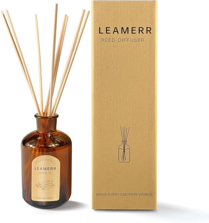 Premium Reed Diffuser Set - 8.8 oz (250 ml) Bedroom Bathroom Living Room Home Fragrance Products SANTAL33 Scent 1 Pack