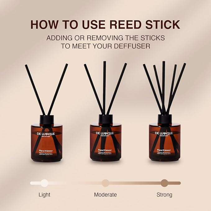 Aroma Diffuser Golden Reverie – Room Scent Diffuser with Essential Oils – Long Lasting Reed Diffuser for Home, Bedroom, or Bathroom – Vanilla & Pear 50ml