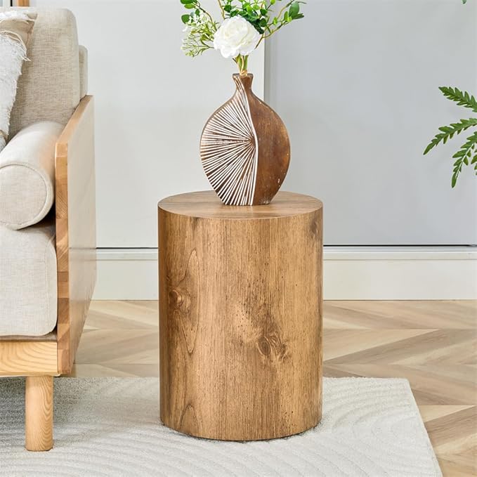 Round Side Table, End Table Living Room Table, Sofa Couch Bedside Table, Nightstand for Small Spaces, No Assembly Required - Ready to Use