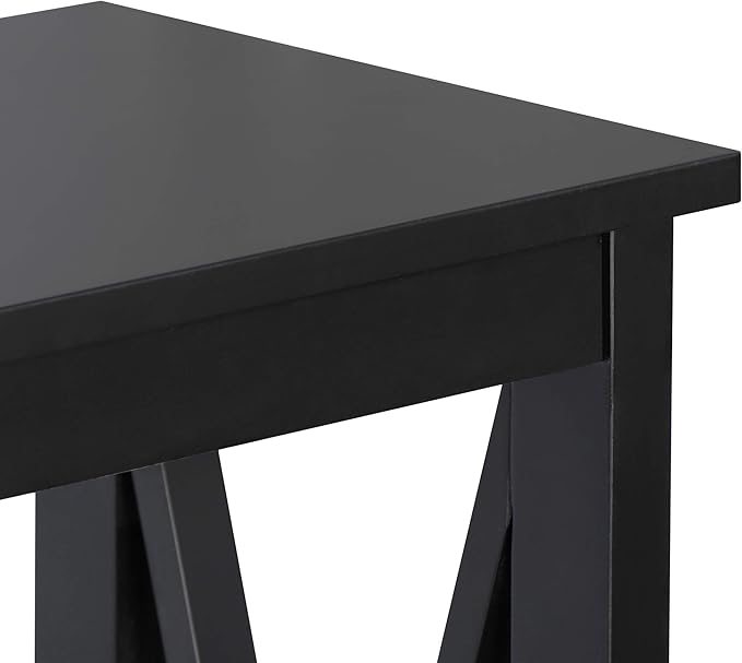 ZenStyle Sofa Side Console Table with 2 Storage Shelves Narrow Accent Table for Entryway/Hallway/Living Room, 39.3in L x 11.8in W x 31.6in H, Black