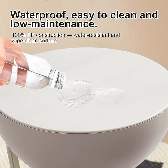 Mini Circle Side Table, Small Modern Bowl-Shaped Coffee Table, Sofa End Table Nightstand, Modern Bedside Home Decor for Living Room, Bedroom，Living Room (Gray)