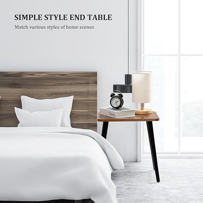 FORAOFUR End Table Set of 2, Modern Wooden Side Table for Living Room, Bedroom, Boho for Small Spaces, Easy Assembly