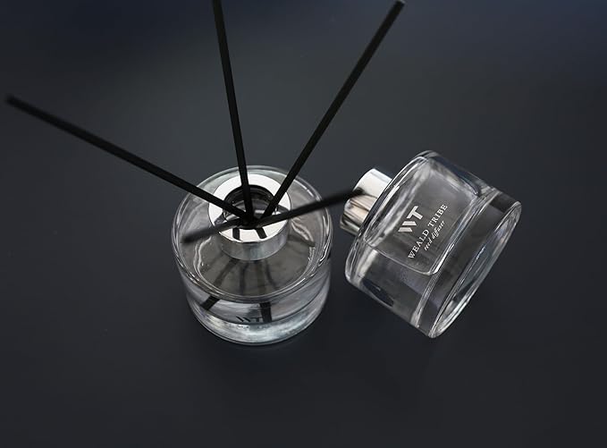 WEALD TRIBE Flower Reed Diffuser Set Ocean Series Moss & Sea Salt Scent For Bathroom Accessories Shelf Decor & Air Fresheners, Sticks Defusers With 5.1 fl oz Essential Oils, House Office Decor & Gifts