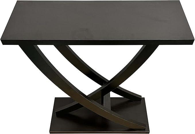 31" Small Console Table, Rustic Entryway Table with Curved Intersecting Legs, Wood Narrow Accent Sofa Table for Hallway, Entrance, Living Room, Small Space, Espresso