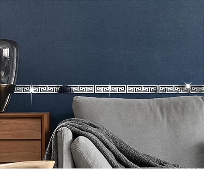 12 Pcs Geometric Shape Acrylic Wall Stickers Removable Adhesive Wall Mirror Decor for DIY Living Room Home Background (Silver)